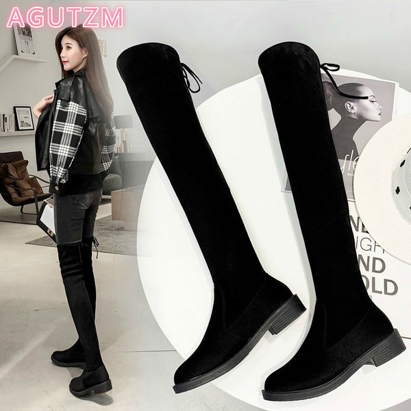 2020 fashion women snow boots autumn winter ladies fashion flat bottom boots shoes over the knee thigh high suede long, Black
2020 fashion women snow boots autumn winter ladies fashion flat bottom boots shoes over the knee thigh high suede long, Black