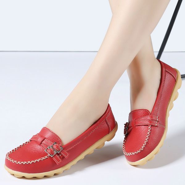 women flats genuine leather ballet flats mother shoes slip on round toe for women moccasins, Black
women flats genuine leather ballet flats mother shoes slip on round toe for women moccasins, Black