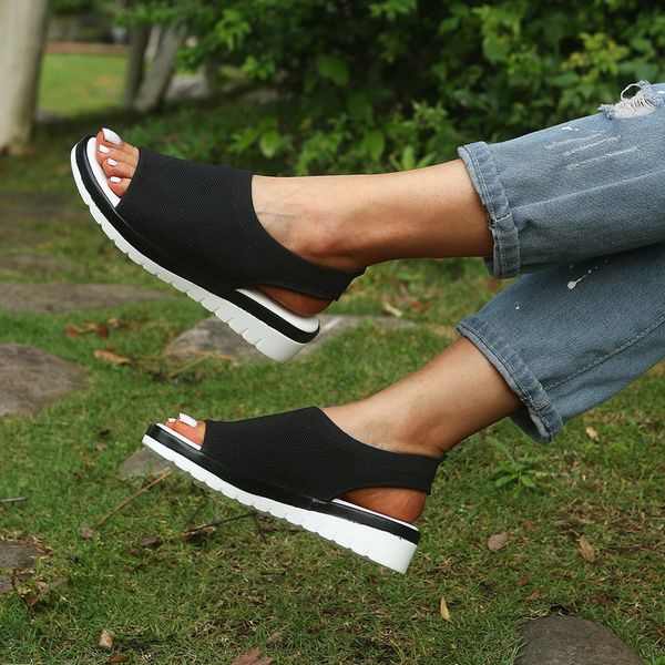 women's shoes mesh breathable comfortable shoes breathable ladies hollow out casual wedges large size, Black
women's shoes mesh breathable comfortable shoes breathable ladies hollow out casual wedges large size, Black