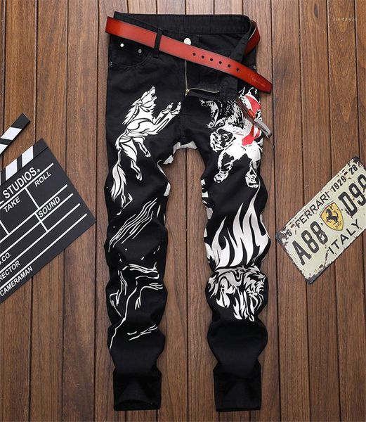 clothing fashion animal print pencil pants mens street style jeans zipper fly designer casual slim mens, Blue
clothing fashion animal print pencil pants mens street style jeans zipper fly designer casual slim mens, Blue