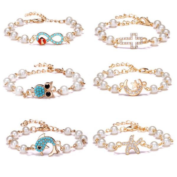 charm bracelets meetvii fashion cz cross heart simulated pearl for wwomen girl moon eye dolphin bracelet women jewelry, Golden;silver
charm bracelets meetvii fashion cz cross heart simulated pearl for wwomen girl moon eye dolphin bracelet women jewelry, Golden;silver