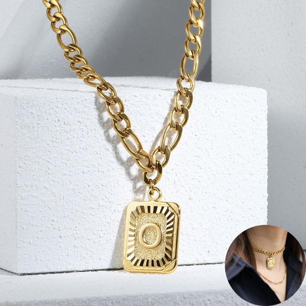 a-z initial alphabet letter pendant choker collar necklace for women 5mm stainless steel figaro link chain wholesale ldn180a, Silver
a-z initial alphabet letter pendant choker collar necklace for women 5mm stainless steel figaro link chain wholesale ldn180a, Silver