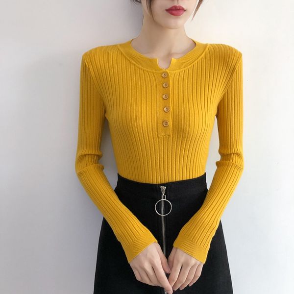 women autumn warm knitted sweater fashion casual round collar female long sleeve pullover solid color loose button sweaters, White;black
women autumn warm knitted sweater fashion casual round collar female long sleeve pullover solid color loose button sweaters, White;black