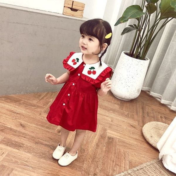2020 summer new girls' baby lapelstyle cute cherry pattern dress dress for children v795p, Black;gray
2020 summer new girls' baby lapelstyle cute cherry pattern dress dress for children v795p, Black;gray