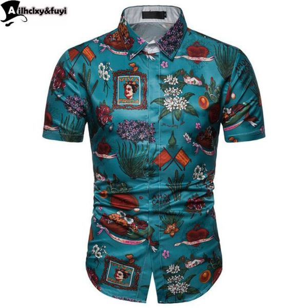 summer new short-sleeved shirt european and american youth tide pants 3d digital printing shirt men's camisa hawaiian, White;black
summer new short-sleeved shirt european and american youth tide pants 3d digital printing shirt men's camisa hawaiian, White;black