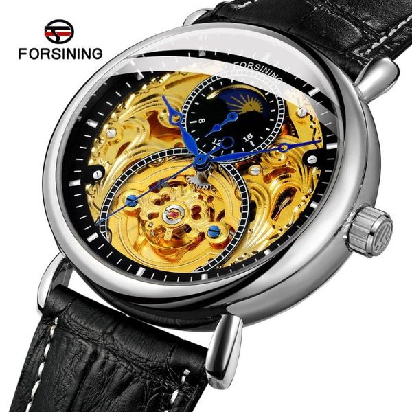 forsining automatic watch men sun moon phase mens tourbillon mechanical watches 3atm waterproof male wristwatches clocks, Slivery;brown
forsining automatic watch men sun moon phase mens tourbillon mechanical watches 3atm waterproof male wristwatches clocks, Slivery;brown