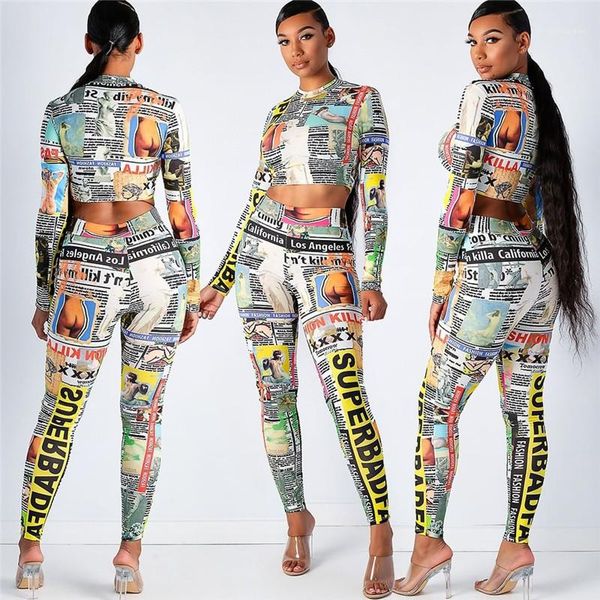 designer tracksuits slim 2 piece pants printed long sleeved crew neck fashion womens tracksuits newspaper printed womens, White
designer tracksuits slim 2 piece pants printed long sleeved crew neck fashion womens tracksuits newspaper printed womens, White