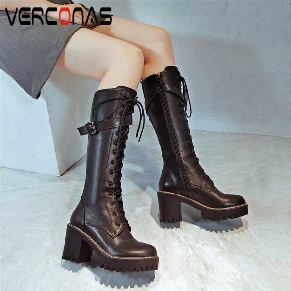 boots verconas autumn winter women knee-high 2021 cross-tied platforms shoes woman side zipper genuine leather long, Black
boots verconas autumn winter women knee-high 2021 cross-tied platforms shoes woman side zipper genuine leather long, Black