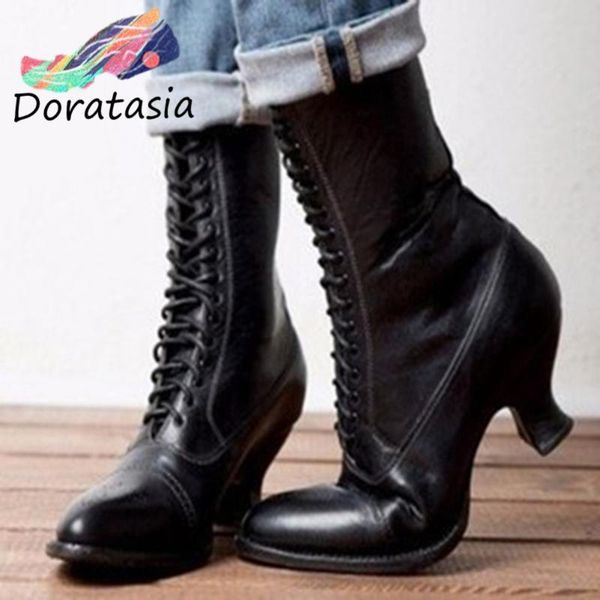 doratasia retro women high heels designer shoes casual brand fashion boots women round toe mid calf boots, Black
doratasia retro women high heels designer shoes casual brand fashion boots women round toe mid calf boots, Black
