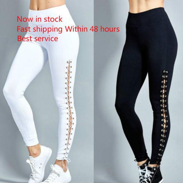 fashion women black white sports pants high waist lace up yoga fitness leggings running gym stretch trousers, White;red
fashion women black white sports pants high waist lace up yoga fitness leggings running gym stretch trousers, White;red