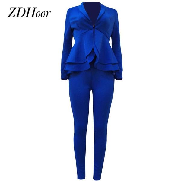 women ruffle blazer suit business office workwear uniform long sleeve jocket coat with high waist pencil pants suits, White
women ruffle blazer suit business office workwear uniform long sleeve jocket coat with high waist pencil pants suits, White
