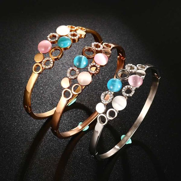 charm design opal stainless steel bangle bracelet for women circle cz cuff sweet romantic bangles for women, Black
charm design opal stainless steel bangle bracelet for women circle cz cuff sweet romantic bangles for women, Black