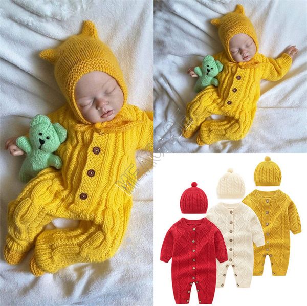 2020 kids baby twist knit romper one-piece long sleeve sweater and hat set button jumpsuits 2 piece autumn winter children clothing d82407, White
2020 kids baby twist knit romper one-piece long sleeve sweater and hat set button jumpsuits 2 piece autumn winter children clothing d82407, White