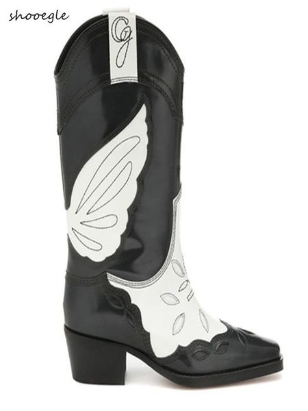 fashion design real leather mid-calf boots women butterfly mix-color knight boats low heel slip on western cowboy boots ladies, Black
fashion design real leather mid-calf boots women butterfly mix-color knight boats low heel slip on western cowboy boots ladies, Black