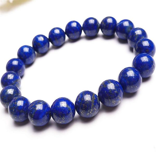 10.5mm genuine natural stone blue gold lapis lazuli bracelets fashion charm round beads jewelry women femme stretch bracelet, Black 
10.5mm genuine natural stone blue gold lapis lazuli bracelets fashion charm round beads jewelry women femme stretch bracelet, Black