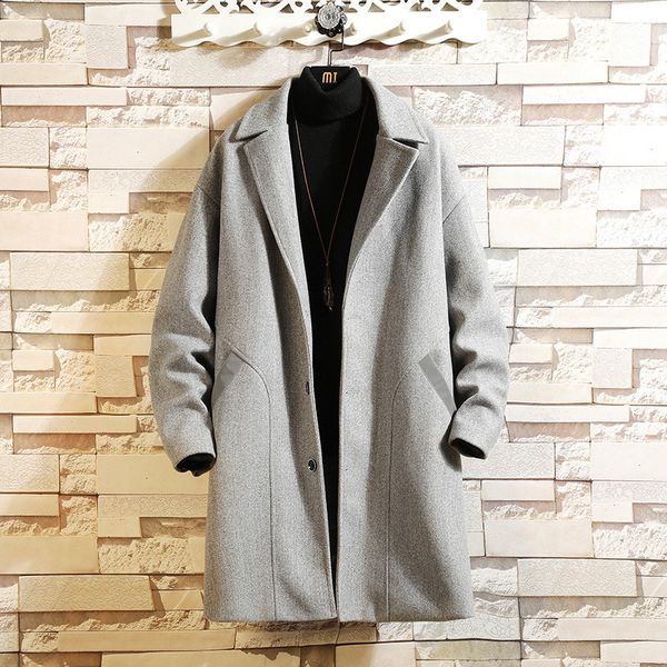 winter new woolen coat men fashion overcoat solid color casual british wind coat man streetwear wild loose long woolen jacket, Black
winter new woolen coat men fashion overcoat solid color casual british wind coat man streetwear wild loose long woolen jacket, Black
