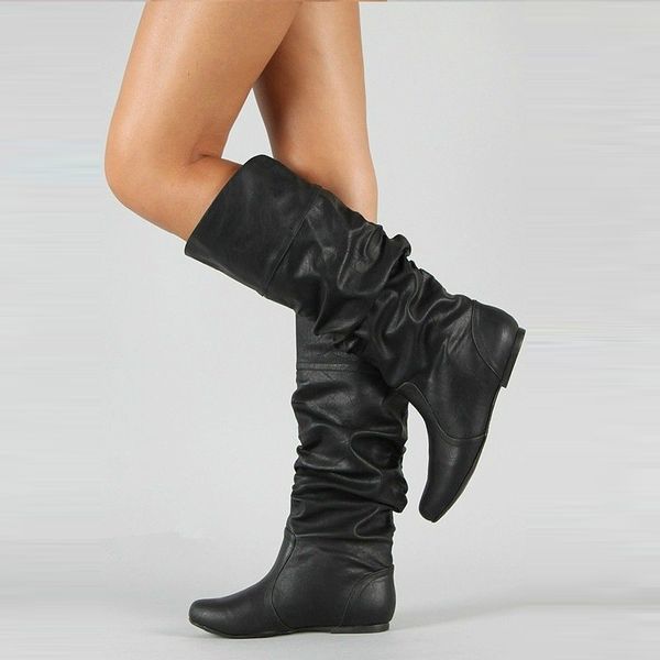 siddons autumn new vintage women knee high boots black leather pleated winter shoes woman slip on ladies long knight botas mujer
siddons autumn new vintage women knee high boots black leather pleated winter shoes woman slip on ladies long knight botas mujer