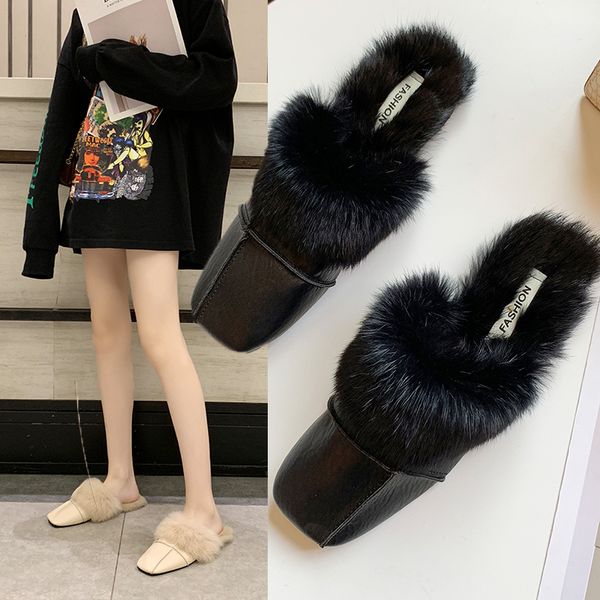 mules for women 2020 slippers casual women's shoes with platform pantofle low cover toe fur flip flops slides loafers luxury, Black
mules for women 2020 slippers casual women's shoes with platform pantofle low cover toe fur flip flops slides loafers luxury, Black