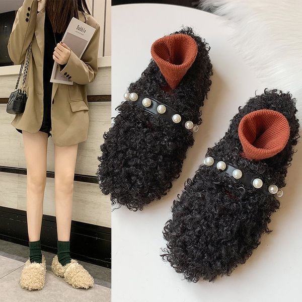 women's winter velvet shoes female rubber sole footwear suede comfortable all-match shoes non-slip flats warm round toe 2020, Black
women's winter velvet shoes female rubber sole footwear suede comfortable all-match shoes non-slip flats warm round toe 2020, Black