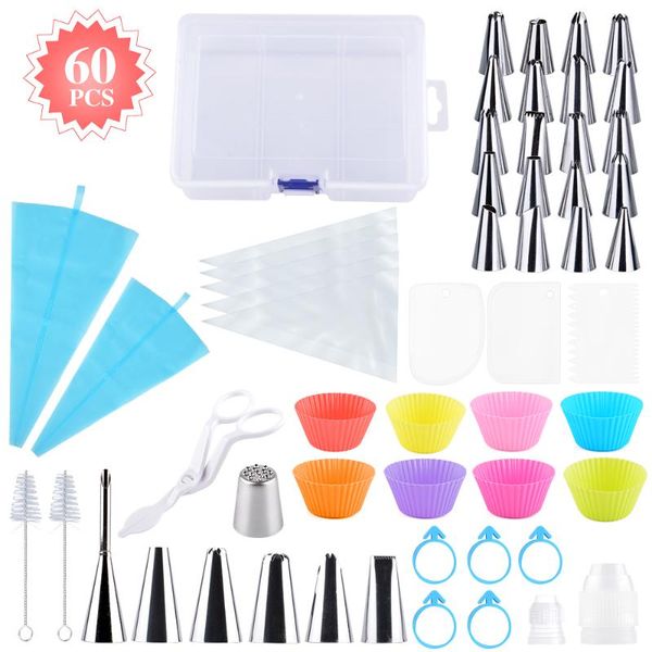 60pcs/set icing piping cream pastry bag with 27 nozzles diy cake decorating set plastic dough knife kitchen accessories with box
60pcs/set icing piping cream pastry bag with 27 nozzles diy cake decorating set plastic dough knife kitchen accessories with box
