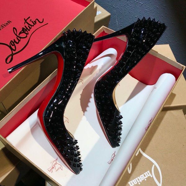red bottom sole pumps luxury patent leather woman high heels pointed toe dress shoes pigalle follies sunrise street shoeswillow spikes, Black
red bottom sole pumps luxury patent leather woman high heels pointed toe dress shoes pigalle follies sunrise street shoeswillow spikes, Black