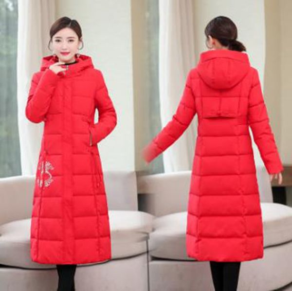 wholesale fashion women's winter clothes new ethnic style embroidery long slim down padded jacket, Black
wholesale fashion women's winter clothes new ethnic style embroidery long slim down padded jacket, Black