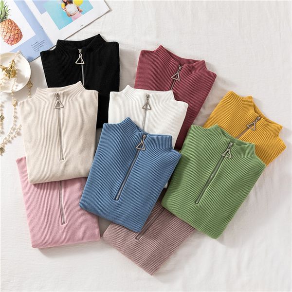 half turtleneck zipper pullover sweater knitted women fall winter 2020 elasticity slim woman pullovers korean fashion pull femme, White;black
half turtleneck zipper pullover sweater knitted women fall winter 2020 elasticity slim woman pullovers korean fashion pull femme, White;black
