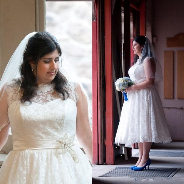 white wedding dresses plus size jewel with lace applique wedding gowns back zipper with sashes tea-length custom made bridal dre
white wedding dresses plus size jewel with lace applique wedding gowns back zipper with sashes tea-length custom made bridal dre