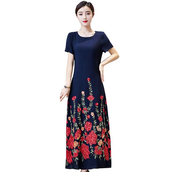party dresses plus size embroidery long dress summer vintage women 2021 loose casual short sleeve elegant clothes for, White;black
party dresses plus size embroidery long dress summer vintage women 2021 loose casual short sleeve elegant clothes for, White;black