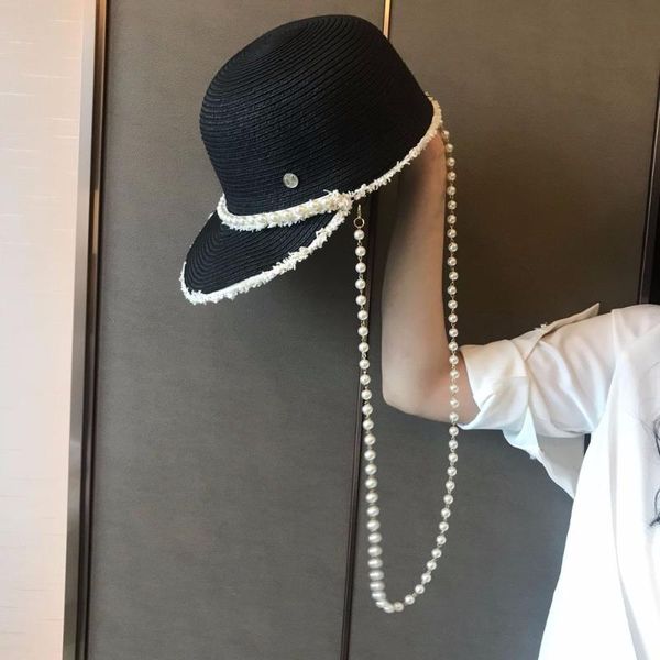 beanie/skull caps fashion summer straw hat pearl chain women's sun beach, Blue;gray
beanie/skull caps fashion summer straw hat pearl chain women's sun beach, Blue;gray