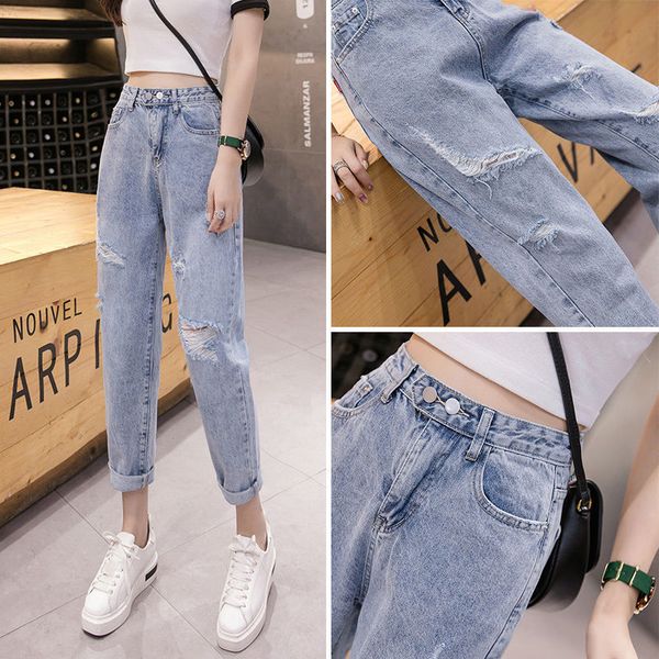 women's jeans 2021 summer for women blue denim pants ladies waist straight casual street ankle-length hole trouser l278
women's jeans 2021 summer for women blue denim pants ladies waist straight casual street ankle-length hole trouser l278
