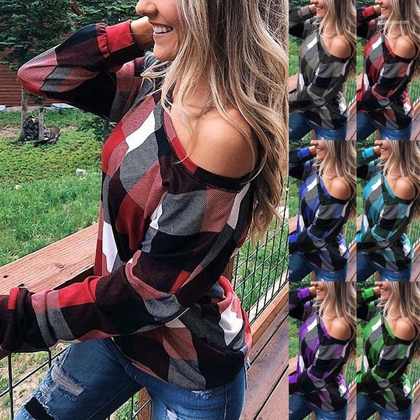 shoulder casual long sleeve loose womens plaid patchwork irregular spring autumn womens designer shirts off, White
shoulder casual long sleeve loose womens plaid patchwork irregular spring autumn womens designer shirts off, White