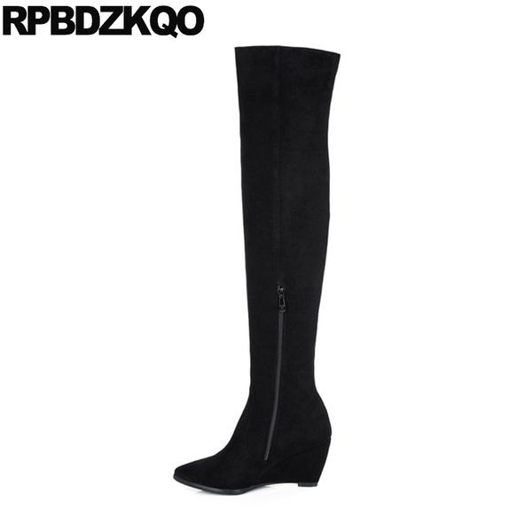 big size thigh high boots for plus women fashion sheepskin black heel 10 suede long chunky shoes over the knee slim pointed toe
big size thigh high boots for plus women fashion sheepskin black heel 10 suede long chunky shoes over the knee slim pointed toe