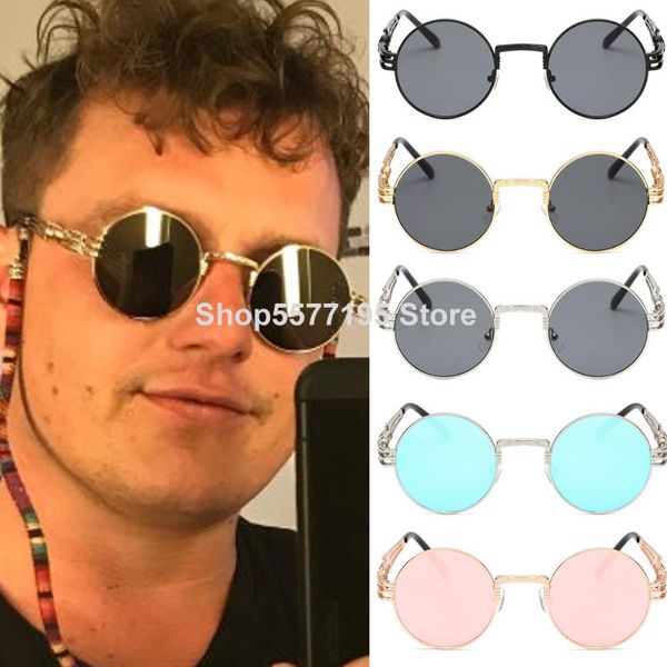 2020 new fashion retro steampunk round metal sunglasses for men and women double spring leg colorful eyewear uv400, White;black
2020 new fashion retro steampunk round metal sunglasses for men and women double spring leg colorful eyewear uv400, White;black