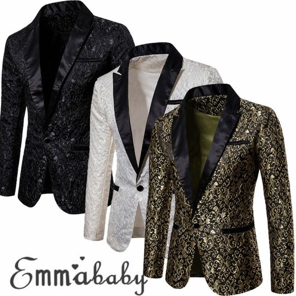 men autumn winter solid color jacquard lapel suit stylish luxury casual vintage paisley blazer urbane smart coat suit jacket, White;black
men autumn winter solid color jacquard lapel suit stylish luxury casual vintage paisley blazer urbane smart coat suit jacket, White;black