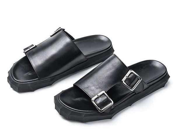 slip-on men's scuffs buckle genuine leather platform 3cm height increasing shoes casual seaside flats moccasins summer sandals, Black
slip-on men's scuffs buckle genuine leather platform 3cm height increasing shoes casual seaside flats moccasins summer sandals, Black