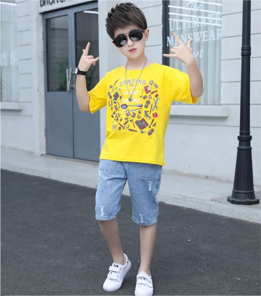 summer kids children 2pcs clothes sets boys fashion printing with short sleeves t-shirt+ jeans tracksuit outfits kg-323, White
summer kids children 2pcs clothes sets boys fashion printing with short sleeves t-shirt+ jeans tracksuit outfits kg-323, White