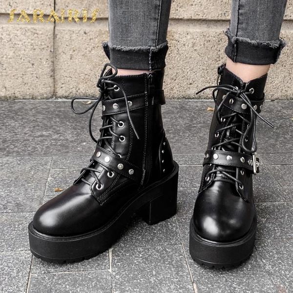 sarairis new arrivals platform ankle boots woman shoes thick heels zip chunky heels buckle decoration work boots ladies, Black
sarairis new arrivals platform ankle boots woman shoes thick heels zip chunky heels buckle decoration work boots ladies, Black