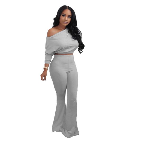 women solid two piece pants batwing sleeve loose tshirt and boot cut pants ladies daily clothes, White
women solid two piece pants batwing sleeve loose tshirt and boot cut pants ladies daily clothes, White