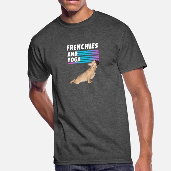 frenchies and yoga t shirt men knitted tee shirt s-xxxl fit crazy comfortable spring slim shirt