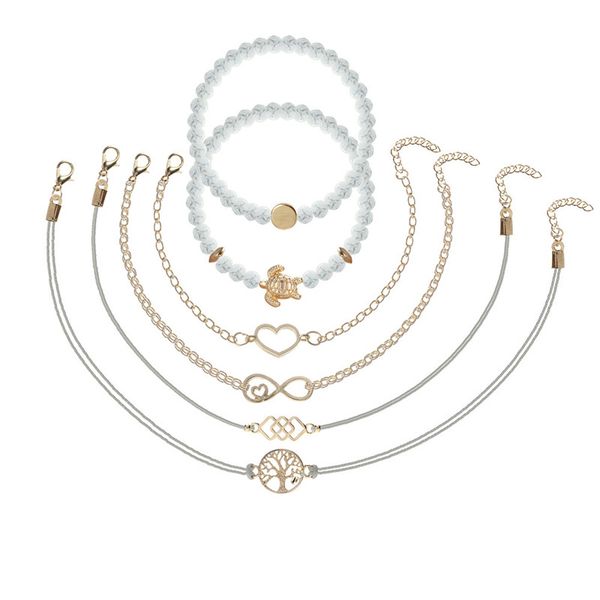 6pcs/set natural stone beads geometric bracelets for women hollow heart tortoise charm bracelet friends men jewelry, Golden;silver
6pcs/set natural stone beads geometric bracelets for women hollow heart tortoise charm bracelet friends men jewelry, Golden;silver