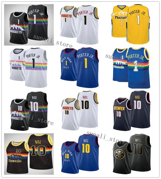 2020 new men basketball #1 michael porter jr. shirts #10 bol bol jerseys blue white black rainbow sale, Black;red
2020 new men basketball #1 michael porter jr. shirts #10 bol bol jerseys blue white black rainbow sale, Black;red