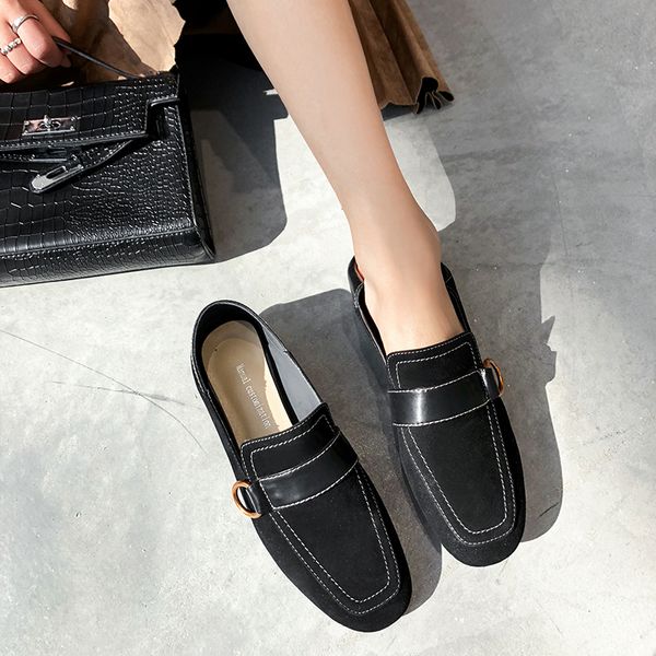 dress shoes ins women pumps genuine leather 22-24.5cm sheep suede stitching korean inside and outside bags to match, Black
dress shoes ins women pumps genuine leather 22-24.5cm sheep suede stitching korean inside and outside bags to match, Black