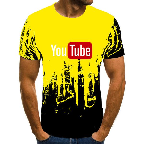 fun youtube printed youtube brand cotton 3d print shirts kawaii harajuku horror men clothing