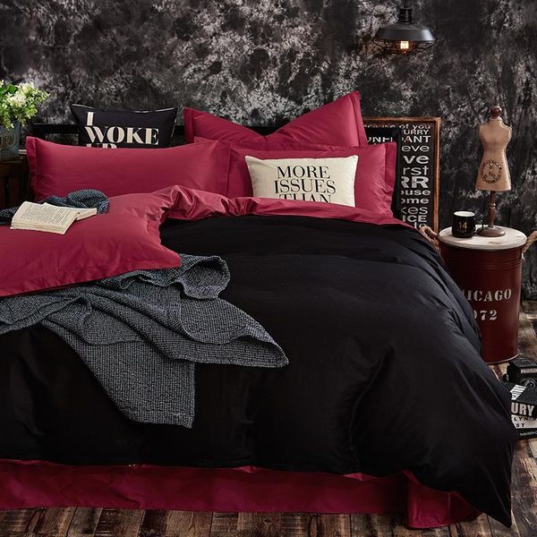 42 100% cotton black red color king twin size kids bedding set solid color duvet cover set bedsheet /fitsheet pillowcases
42 100% cotton black red color king twin size kids bedding set solid color duvet cover set bedsheet /fitsheet pillowcases