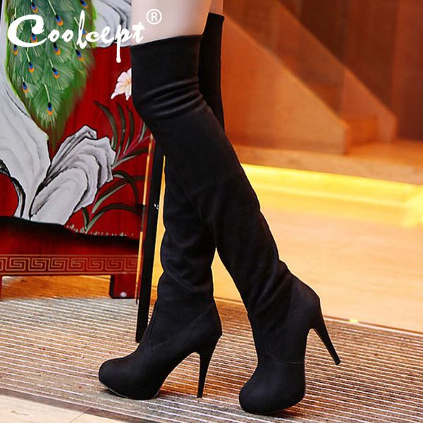 coolcept women high heels boots winter keep warm stretch over the knee boots party shoes women add fur footwear size 33-43, Black
coolcept women high heels boots winter keep warm stretch over the knee boots party shoes women add fur footwear size 33-43, Black