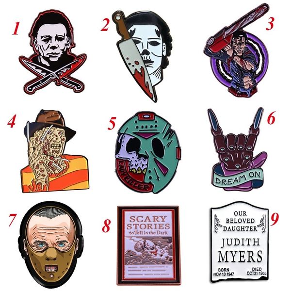 9pcs/lot enamel pins brooch for dresses backpack badge horror movie series killer clothes pin cosplay pins hat pin, Black
9pcs/lot enamel pins brooch for dresses backpack badge horror movie series killer clothes pin cosplay pins hat pin, Black