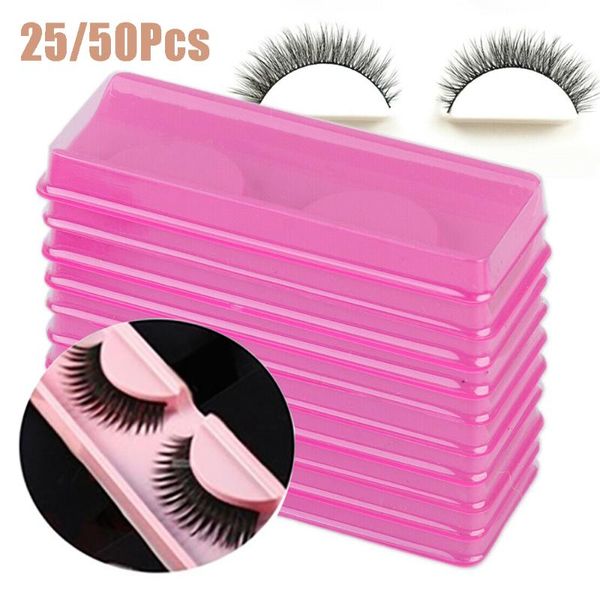 false eyelashes 25/50pcs pink case portable reusable empty fake lashes storage box with eyelash holder tray packaging
false eyelashes 25/50pcs pink case portable reusable empty fake lashes storage box with eyelash holder tray packaging