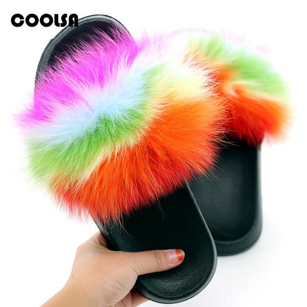 slippers fluffy real fur women raccoon slides flats rainbow furry flip flops home female cute plush house shoes, Black
slippers fluffy real fur women raccoon slides flats rainbow furry flip flops home female cute plush house shoes, Black