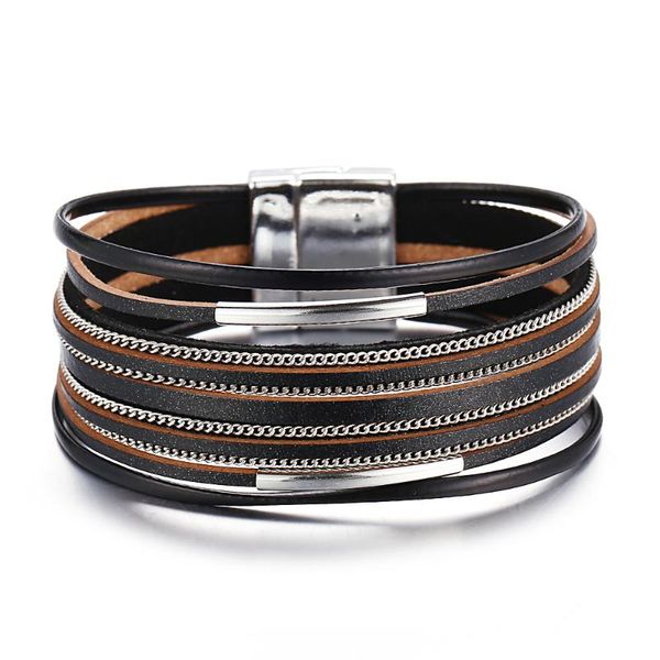 simple metal chain multilayer magnetic-clasp leather bracelets for men vintage, Golden;silver
simple metal chain multilayer magnetic-clasp leather bracelets for men vintage, Golden;silver